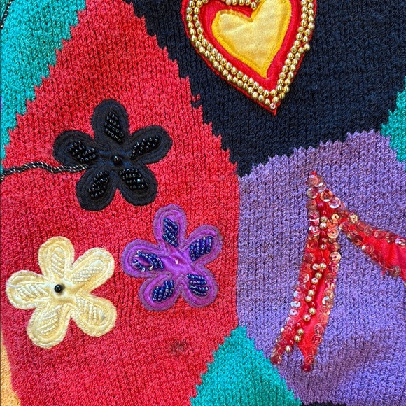 80’s beaded sweater with shoulder pads - Picture 5 of 7